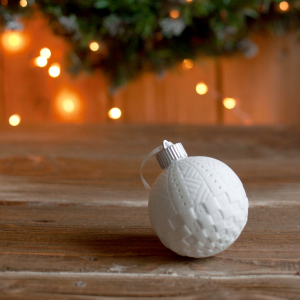 Set of porcelain Luminous Christmas Balls "White Christmas" 9pcs